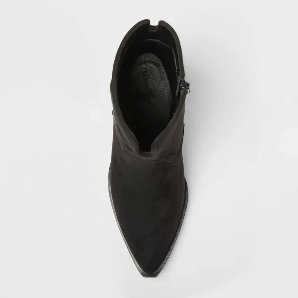Women’s Dallas Ankle Western Bootie with Memory Foam Insole – Black 7